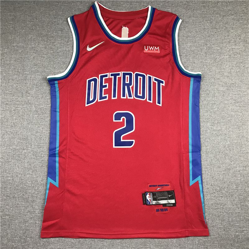 Men Detroit Pistons #2 Cunningham Red 2022 City Edition Nike NBA Jersey->charlotte hornets->NBA Jersey